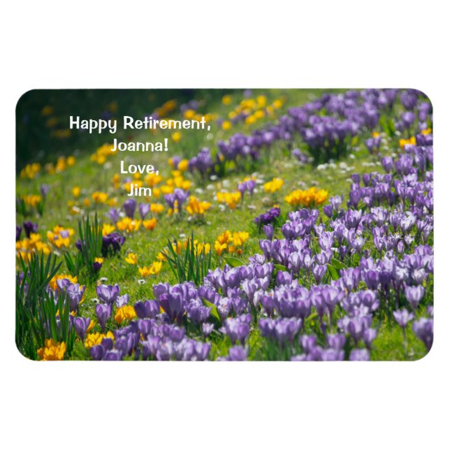 Happy Retirement Love Personalised Crocuses Flower Magnet (Horizontal)