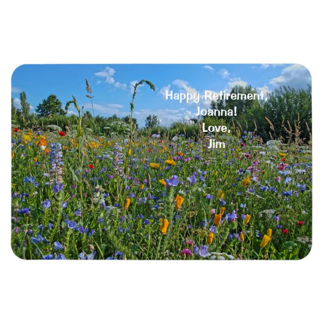 Happy Retirement Love Personalized Wildflowers Magnet (Horizontal)