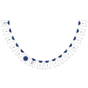 Happy Retirement. Mandala in dark blue Bunting