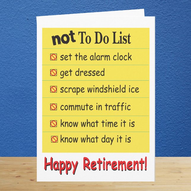 Happy Retirement Not to Do List Card (Creator Uploaded)