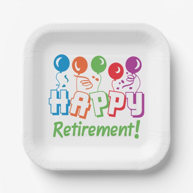 Happy Retirement Paper Plate (Front)