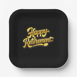 Happy Retirement Paper Plate