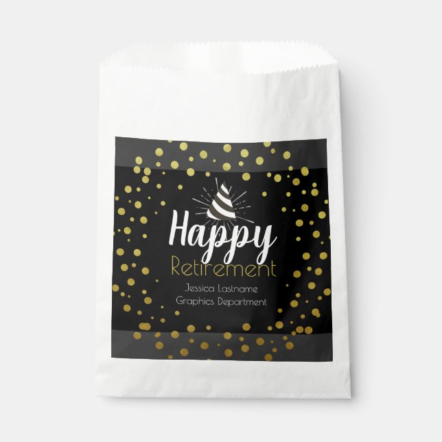 Happy Retirement Party Confetti Favour Bags (Front)
