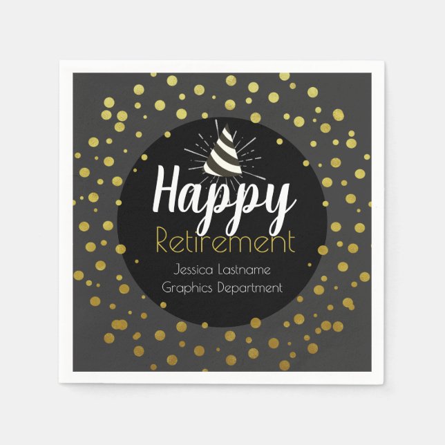 Happy Retirement Party Confetti Napkin (Front)