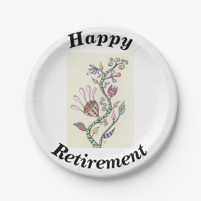 Happy Retirement Party Paper Plate (Front)