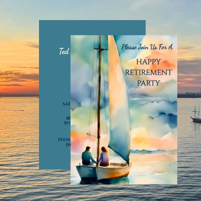 Happy Retirement Party Sailing Theme Invitation (Happy Retirement Party Sailing Theme Invitation)