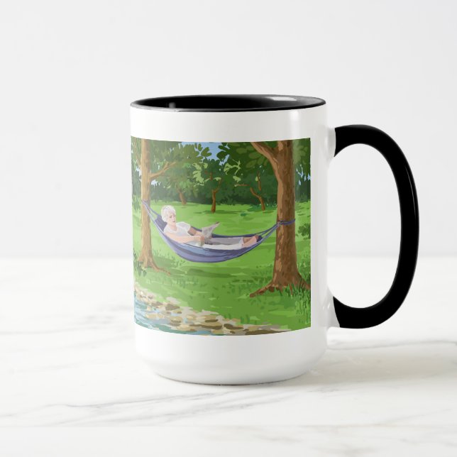 Happy Retirement Personalise (Lady in Hammock) Mug (Right)