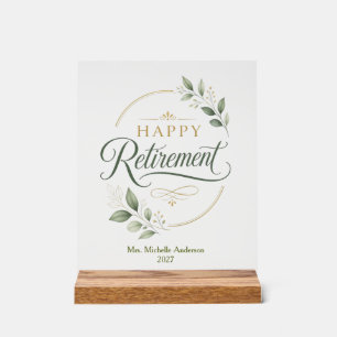 Happy Retirement Personalised Acrylic Sign