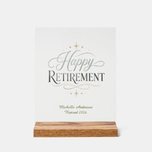 Happy Retirement Personalised Name Acrylic Sign