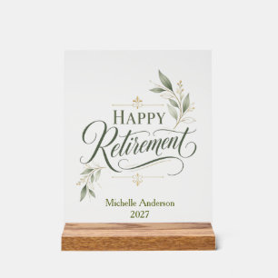 Happy Retirement Personalised Name Acrylic Sign