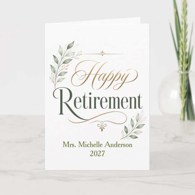 Happy Retirement Personalised Name Card (Front)