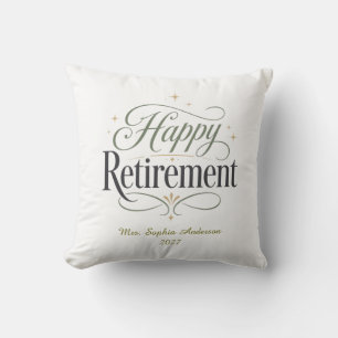 Happy Retirement Personalised Name Cushion
