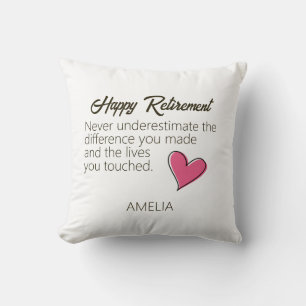 Happy Retirement Personalised Name Gift Cushion