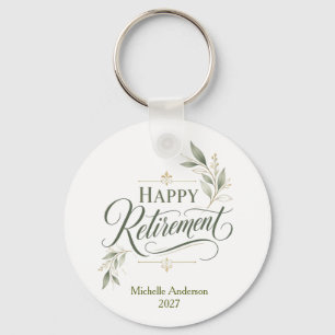 Happy Retirement Personalised Name Key Ring