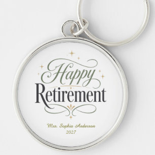 Happy Retirement Personalised Name Key Ring