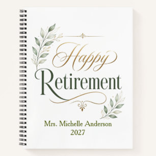Happy Retirement Personalised Name Notebook