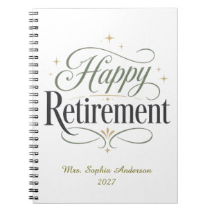 Happy Retirement Personalised Name Notebook