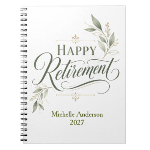 Happy Retirement Personalised Name Notebook