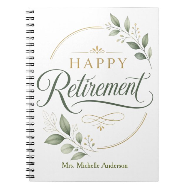 Happy Retirement Personalised Notebook (Front)