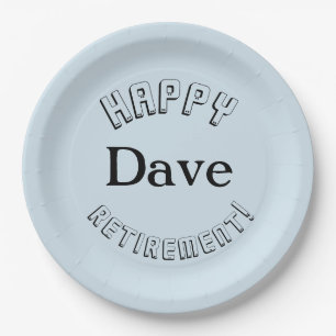 Happy Retirement Personalised Paper Plate