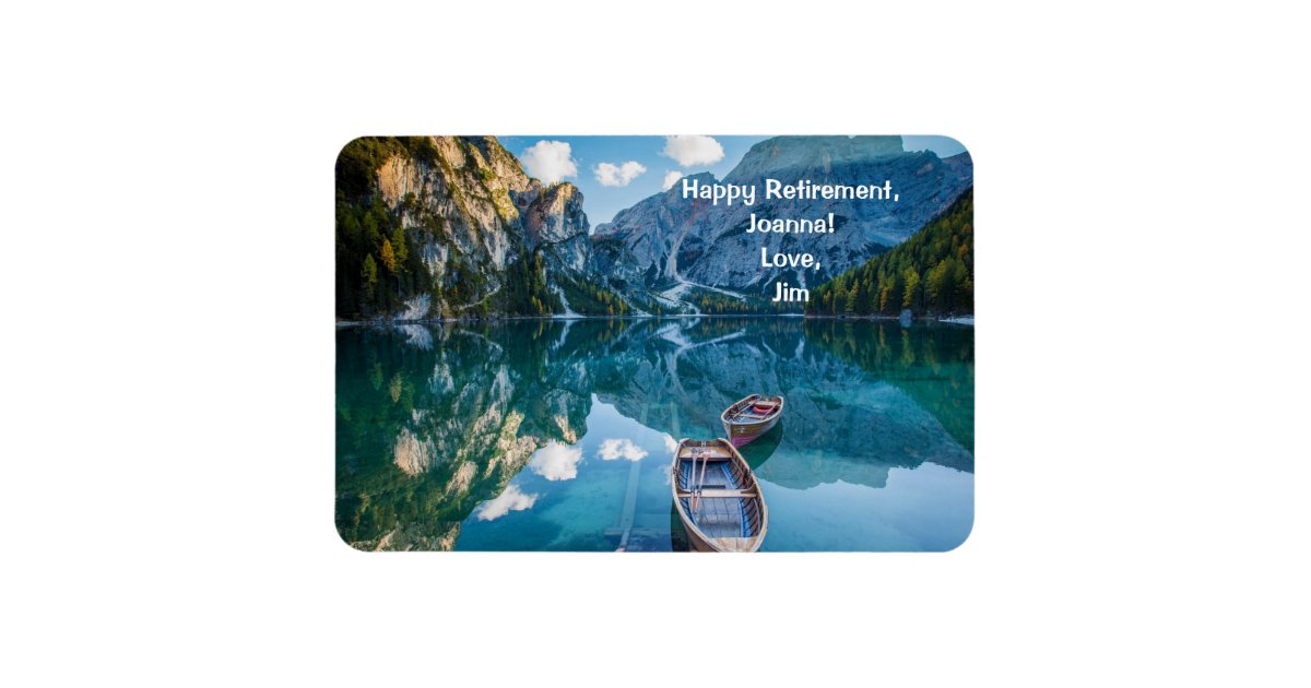 Happy Retirement Personalized Mountains Lake Zazzle.co.uk