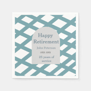 Happy retirement photo blue year years of service napkin