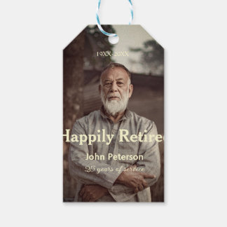 Happy retirement photo name year years of service gift tags
