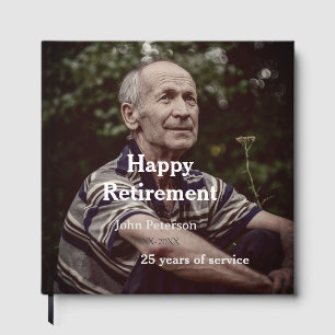 Happy retirement photo name year years of service  guest book