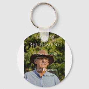 Happy retirement photo name year years of service key ring