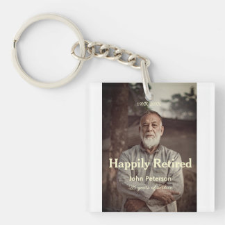 Happy retirement photo name year years of service key ring