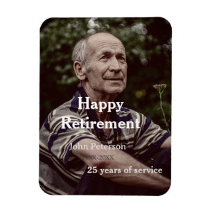 Happy retirement photo name year years of service magnet
