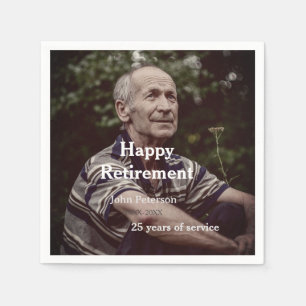 Happy retirement photo name year years of service napkin
