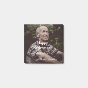 Happy retirement photo name year years of service  post-it notes