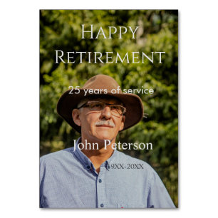 Happy retirement photo name year years of service  table number