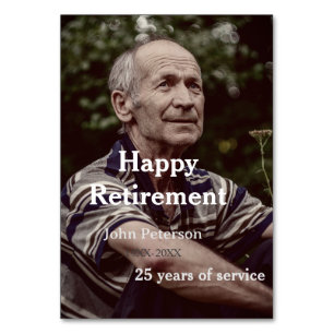 Happy retirement photo name year years of service  table number