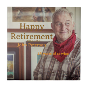 Happy retirement photo name year years of service tile