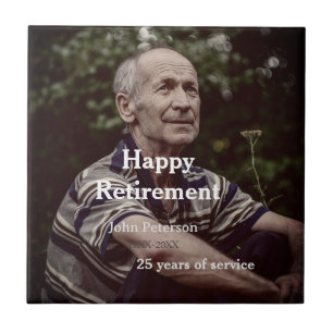 Happy retirement photo name year years of service tile