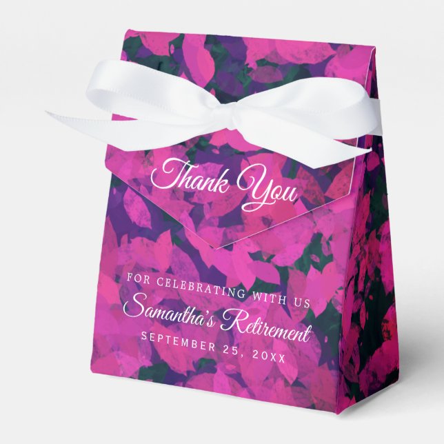Happy Retirement Pink Florals Garden Hand Painted Favour Box (Front Side)