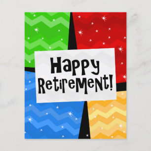 Happy Retirement, Primary Colour Squares Party Flyer