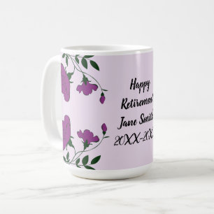 Happy Retirement Purple Flower Floral Employee Coffee Mug