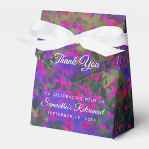 Happy Retirement Purple Pink Garden Floral Painted Favour Box