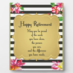Happy Retirement Quote Farewell Gift Plaque