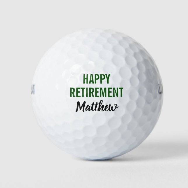 Happy Retirement Retired Golfer Golf Balls (Front)