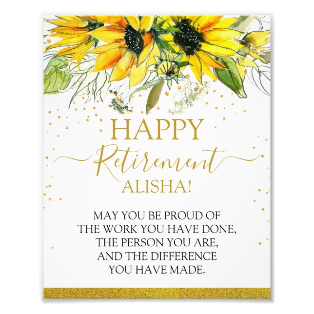 Happy Retirement Sign, Retirement Gift Sign (Front)