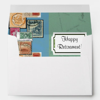 Happy Retirement Stamps of the World Envelope