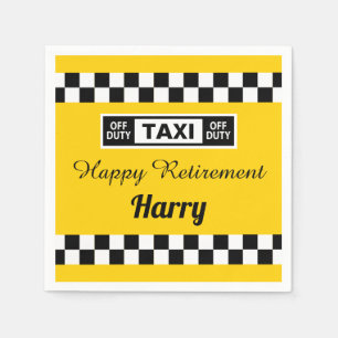 Happy Retirement Taxi Driver Off Duty Napkin