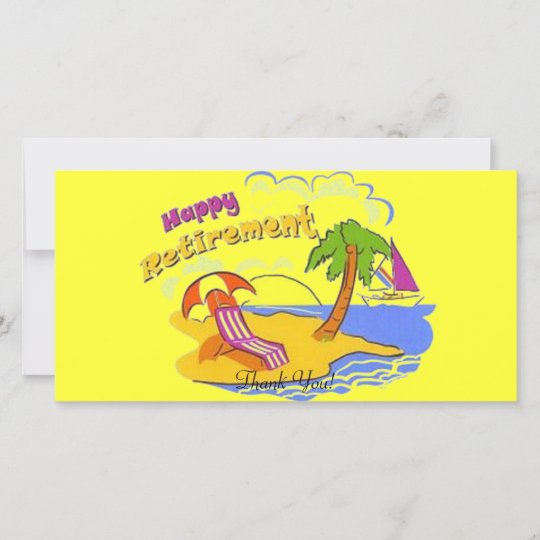 Happy Retirement Thank You Card Zazzle.co.uk