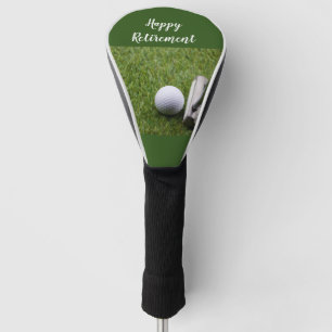 Happy Retirement to golfer with golf ball & putter Golf Head Cover