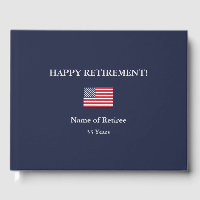 Happy Retirement United States Flag Guest Book