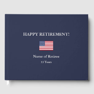 Happy Retirement United States Flag Guest Book